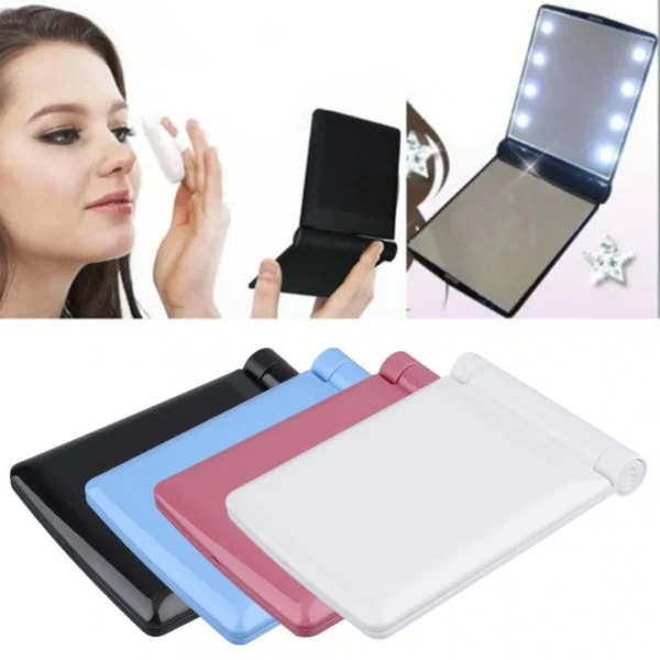 Wewoo 2 PCS Lady Cosmétique Miroir De Vanité Se Pliant Poche Portable Ampo… marques pas cher 5