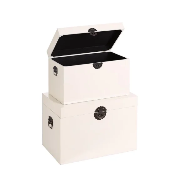 Tousmesmeubles Duo De Coffres Blancs Meuble Chinois – PEKIN achat 3