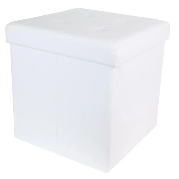 soldes luxe Pegane Coffre Banc Pliable En Polyuréthane Coloris Blanc – Dim : H 38 X L 38… 1