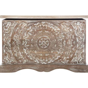 prix le plus bas Atmosphera, Createur D’Interieur Coffre En Bois Ethnique Shirel – L. 71 X H. 44 Cm – Marron 9