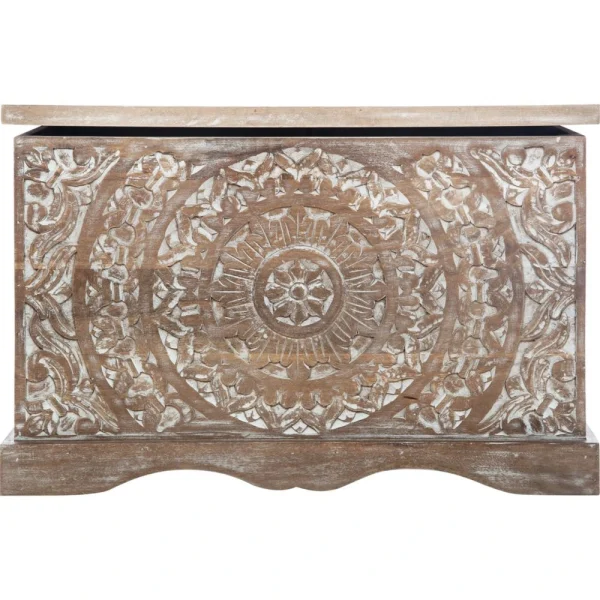 prix le plus bas Atmosphera, Createur D’Interieur Coffre En Bois Ethnique Shirel – L. 71 X H. 44 Cm – Marron 3