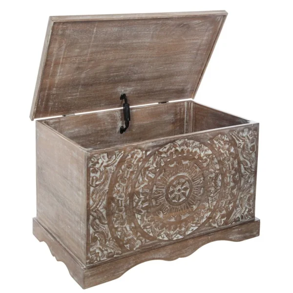 prix le plus bas Atmosphera, Createur D’Interieur Coffre En Bois Ethnique Shirel – L. 71 X H. 44 Cm – Marron 4