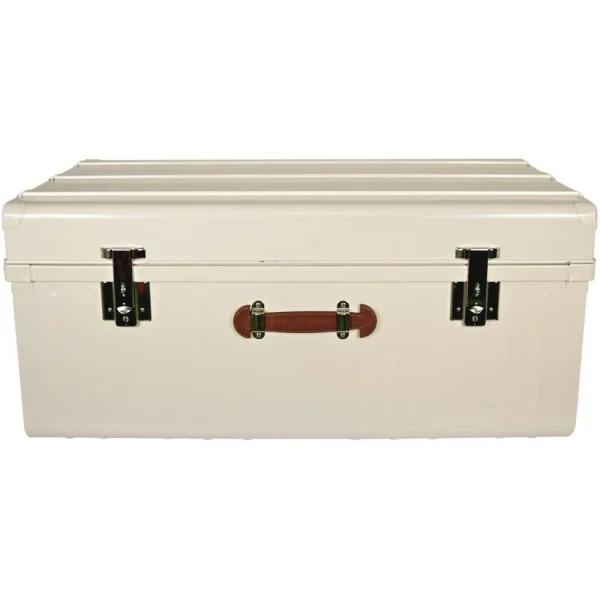 PIERRE HENRY Malle Métallique Blanc Perle Avec Poignée Polyuréthane 265 Litres. boutique en ligne 3