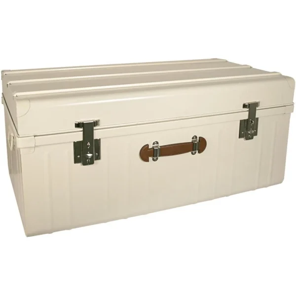 PIERRE HENRY Malle Métallique Blanc Perle Avec Poignée Polyuréthane 265 Litres. boutique en ligne 1