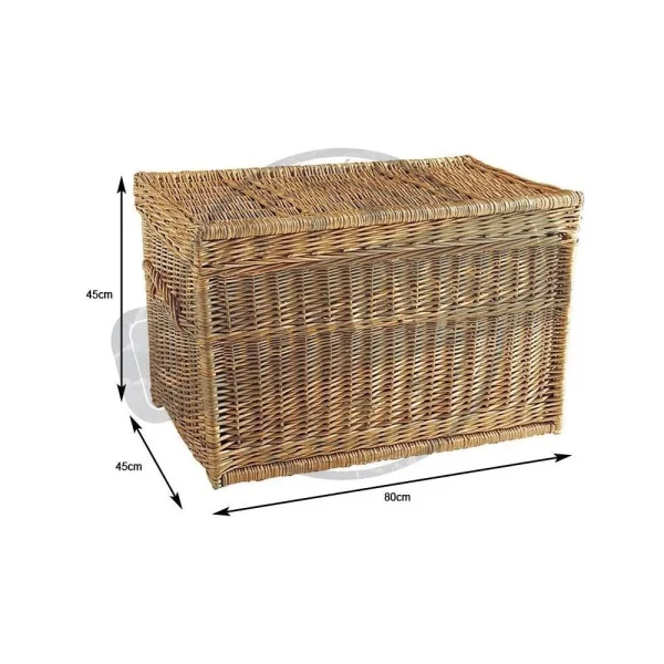 Aubry Gaspard Malle De Rangement En Osier Buff 80 X 45 X 45 Cm. à prix d'occasion 3