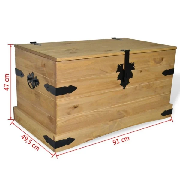 VidaXL Coffre De Rangement Pin Mexicain Gamme Corona 91×49,5×47 Cm vente chaude 5