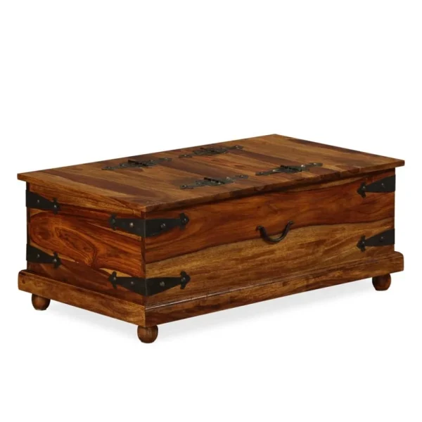 VidaXL Coffre De Rangement Bois Massif De Sesham 90 X 50 X 35 Cm outlet soldes 1