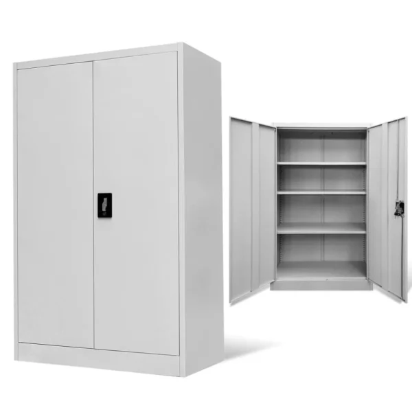 Paris VidaXL Armoire De Bureau 90x40x140 Cm Acier Gris 1