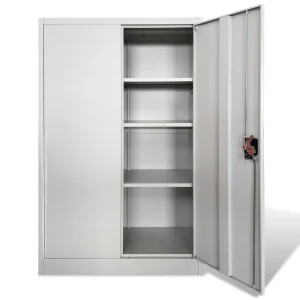 Paris VidaXL Armoire De Bureau 90x40x140 Cm Acier Gris 13