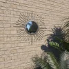magasins pas chers VidaXL Miroir Mural De Jardin Rayons De Soleil 60 Cm Noir 19