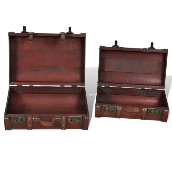 Réductions VidaXL Coffre De Rangement Vintage Bois Marron 2 Pcs 6