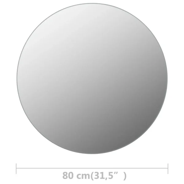 achetez pas cher VidaXL Miroir Rond Sans Cadre 80 Cm Verre 6