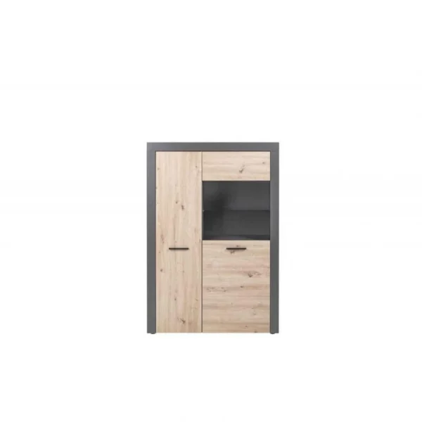 en ligne Paris Prix Argentier 2 Portes 100×41,6×147 Cm Anthracite Et Naturel 3