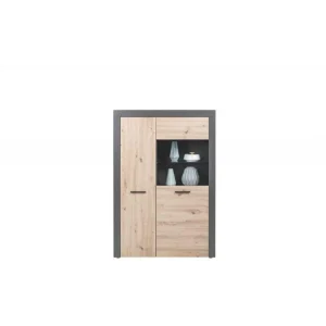en ligne Paris Prix Argentier 2 Portes 100×41,6×147 Cm Anthracite Et Naturel 13