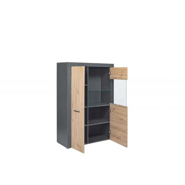 en ligne Paris Prix Argentier 2 Portes 100×41,6×147 Cm Anthracite Et Naturel 6