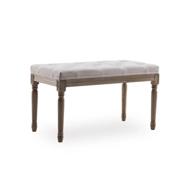 Marque Generique Banc Capitonné Romane Style Louis XVI Tissu Beige boutique pas cher 3