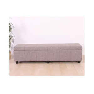 Mendler Banc Banquette Coffre De Rangement Kriens XXL, 180x45x45cm, Tissu, Gri… mode pas chere 8