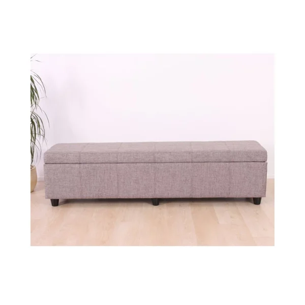 Mendler Banc Banquette Coffre De Rangement Kriens XXL, 180x45x45cm, Tissu, Gri… mode pas chere 3
