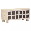 Chunhelife Boîte De Rangement Blanc 110x40x45 Cm Bois D’acacia Massif mode 8