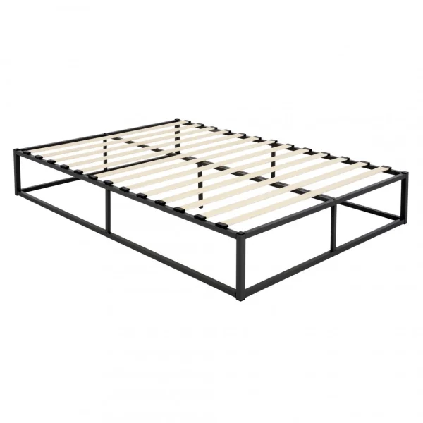 ECD GERMANY Cadre De Lit En Acier Sommier à Lattes Noir Moderne Chambre à Couche… achat pas cher 1