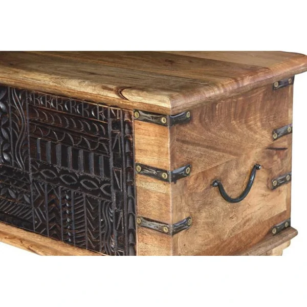 Boutique officielle Pegane Coffre De Rangement En Bois De Manguier Coloris Naturel – Longueur 116… 5