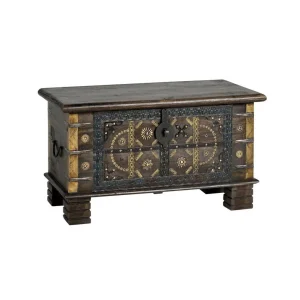 acheter Pegane Coffre De Rangement En Bois De Manguier / Fer Coloris Noyer Foncé – L… 8