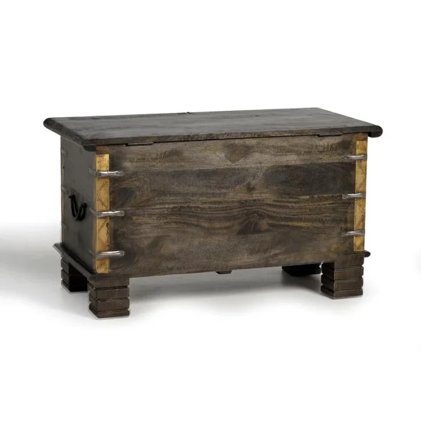 acheter Pegane Coffre De Rangement En Bois De Manguier / Fer Coloris Noyer Foncé – L… 5