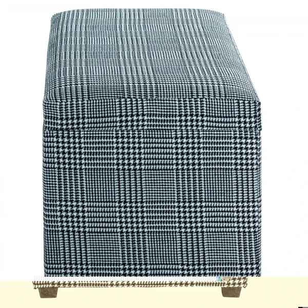 Meilleur Prix Garanti Pegane Coffre De Rangement En MDF Et Tissu Coloris noir-blanc – Longueur 65… 3