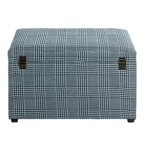 Meilleur Prix Garanti Pegane Coffre De Rangement En MDF Et Tissu Coloris noir-blanc – Longueur 65… 13