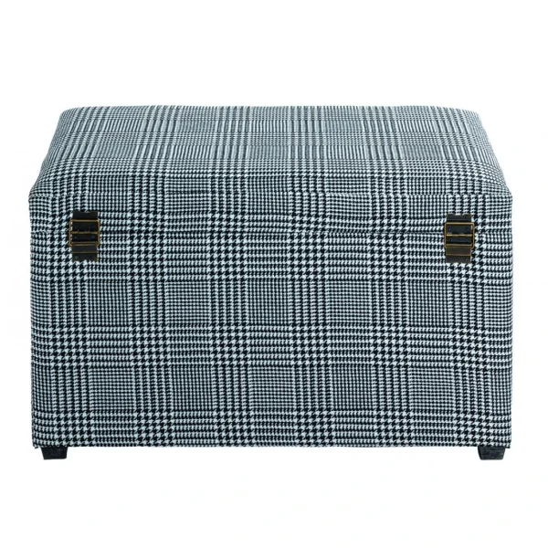 Meilleur Prix Garanti Pegane Coffre De Rangement En MDF Et Tissu Coloris noir-blanc – Longueur 65… 5