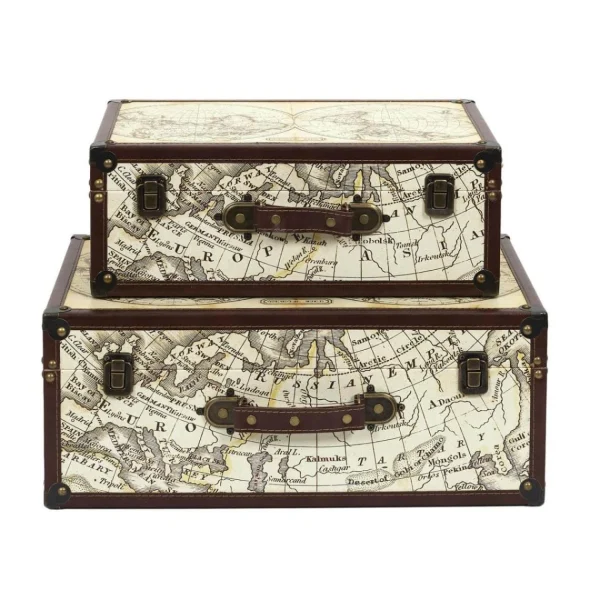 magasins pour Altobuy COOPER – Lot De 2 Malles De Rangements Mappemonde Vintage 1