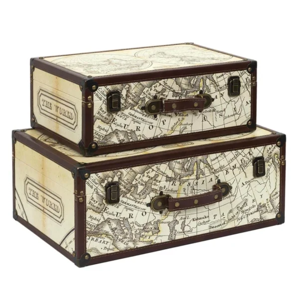 magasins pour Altobuy COOPER – Lot De 2 Malles De Rangements Mappemonde Vintage 3