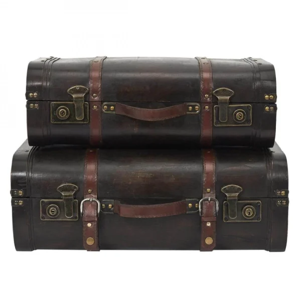 Altobuy CURTIS – Lot De 2 Malles De Rangement Vintage Simili Cuir boutique 1