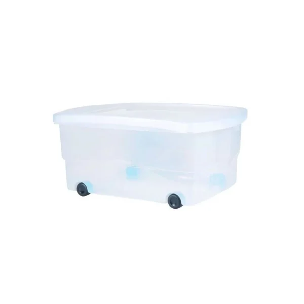 acheter en ligne Eda Plastiques EDA PLASTIQUE Coffre De Rangement Dessous De Lit 80 L Avec Roulettes -… 1