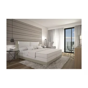 Vente-unique Ensemble Boxspring Complet Tête De Lit Avec Leds + Sommiers + Matelas… à prix très bas 6