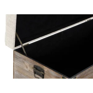 Pegane Ensemble De 3 Coffres / Bancs En Bois Et Polyester Coloris Crème site pas cher 11