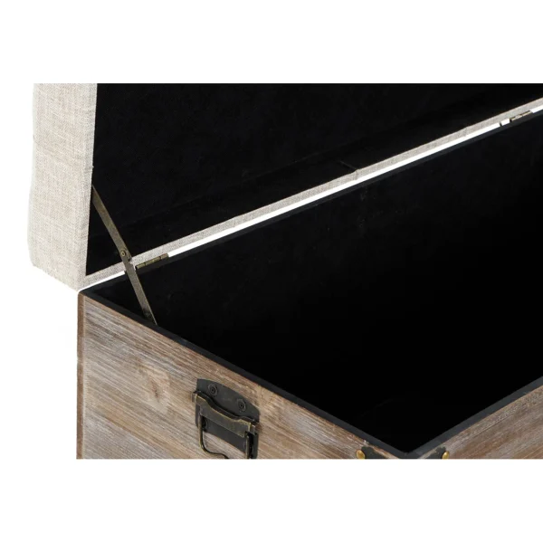Pegane Ensemble De 3 Coffres / Bancs En Bois Et Polyester Coloris Crème site pas cher 4