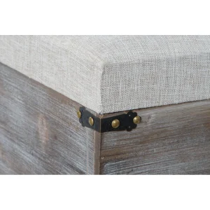Pegane Ensemble De 3 Coffres / Bancs En Bois Et Polyester Coloris Crème site pas cher 13