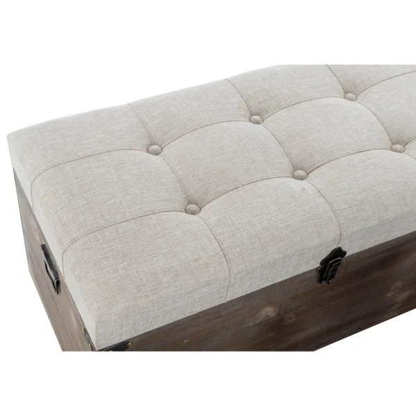 Pegane Ensemble De 3 Coffres / Bancs En Bois Et Polyester Coloris Crème site pas cher 6