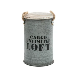 Atmosphera, Createur D’Interieur Coffre Bidon X 3 Loft Gris – Atmosphera Neuve avec étiquette 11