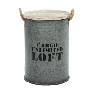 Atmosphera, Createur D’Interieur Coffre Bidon X 3 Loft Gris – Atmosphera Neuve avec étiquette 13