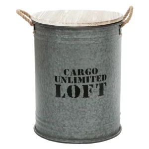 Atmosphera, Createur D’Interieur Coffre Bidon X 3 Loft Gris – Atmosphera Neuve avec étiquette 15