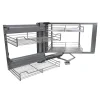 KuKoo – 4 Paniers Coulissants D’Angle Côté Gauche En Métal Pour… Livraison Standard/Rapide 19