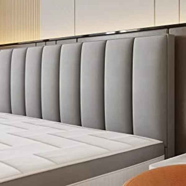 vente pas cher TRADA Lit Adulte Rembourré Bond Avec Rangement Et Matelas Ressorts Ensaché… 5
