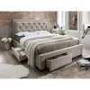 styles dernier cri Vente-unique Lit Avec Tiroirs 160 X 200 Cm – Tissu Velours Champagne – LEOPOLD 7