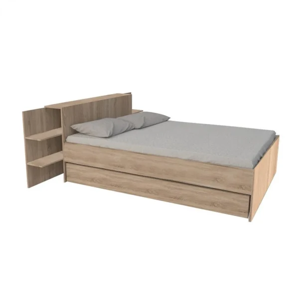 Le Quai Des Affaires Lit CITY 140×190 + Tête De Lit Chevet + 1 Tiroir / Chêne Blanchi ultratendance 1