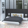 magasins pas chers Le Quai Des Affaires Lit COOL 140×190 Cm + 2 Chevets + Sommier / Blanc 16