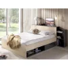 Vente-unique Lit Avec Tête De Lit Rangements Et Tiroirs 140 X 190 Cm – Coloris : N… boutique pas cher 8