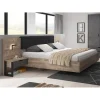 magasin Vente-unique Lit Avec Chevets 160 X 200 Cm – Avec LEDs – Coloris : Naturel Et Anthr… 17