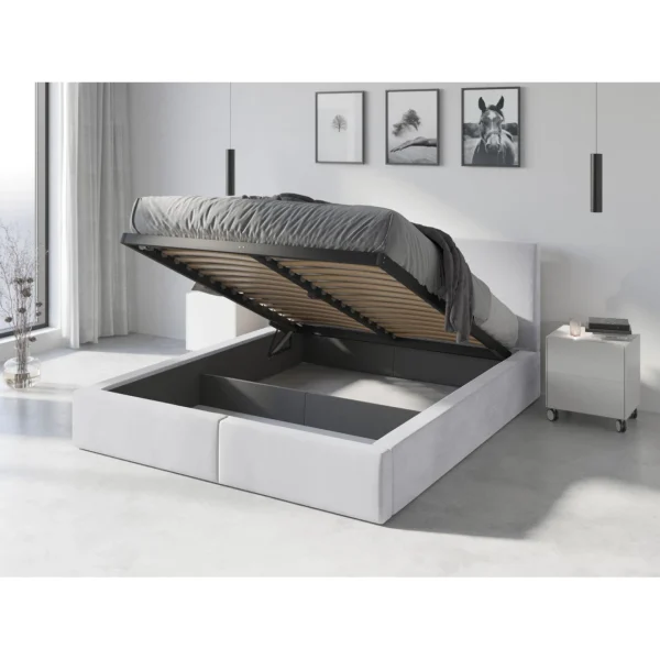 Interbeds Lit Rembourré Hilton Avec Rangement 160×200 En Blanc Cassé offre spéciale 1